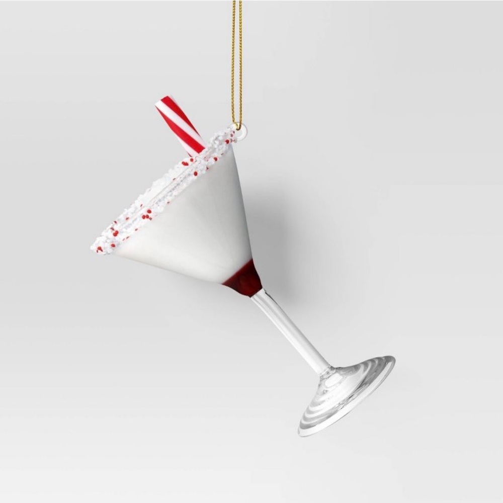 ❤️ PEPPERMINT MARTINI GLASS ORNAMENT NEW